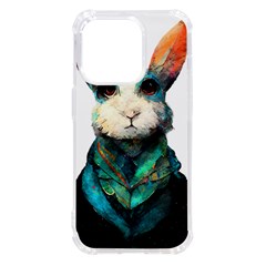 Rabbit T-shirtrabbit Watercolor Painting #rabbit T-shirt (1) Iphone 14 Pro Tpu Uv Print Case