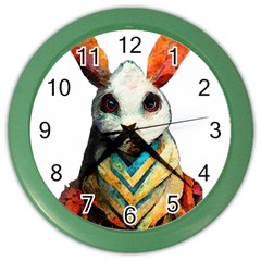 Rabbit T-shirtrabbit Watercolor Painting #rabbit T-shirt (2) Color Wall Clock