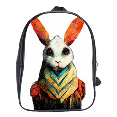 Rabbit T-shirtrabbit Watercolor Painting #rabbit T-shirt (2) School Bag (large) by EnriqueJohnson