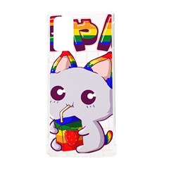 Gay Pride T- Shirt Gay Pride Kawaii Cat Strawberry Milk Rainbow Flag T- Shirt Samsung Galaxy Note 20 Tpu Uv Case by ZUXUMI
