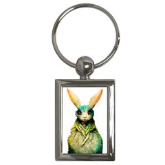 Rabbit T-shirtrabbit Watercolor Painting #rabbit T-shirt (5) Key Chain (Rectangle)