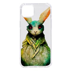 Rabbit T-shirtrabbit Watercolor Painting #rabbit T-shirt (5) Iphone 14 Plus Tpu Uv Print Case by EnriqueJohnson