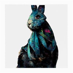 Rabbit T-shirtrabbit Watercolor Painting #rabbit T-shirt Medium Glasses Cloth (2 Sides) by EnriqueJohnson