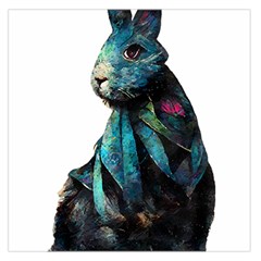 Rabbit T-shirtrabbit Watercolor Painting #rabbit T-shirt Square Satin Scarf (36  X 36 ) by EnriqueJohnson