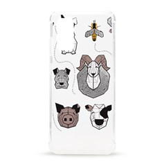 Geometric Animals T- Shirt Friendly Geometric Farm Animals    Print    Green Grey Linen Texture Back Samsung Galaxy S20 6 2 Inch Tpu Uv Case by ZUXUMI