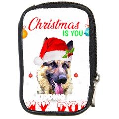 German Shepherd T- Shirt Cute German Shepherd Dog T- Shirt (1) Compact Camera Leather Case by ZUXUMI