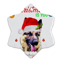 German Shepherd T- Shirt Cute German Shepherd Dog T- Shirt (1) Ornament (snowflake) by ZUXUMI