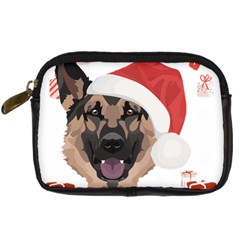 German Shepherd T- Shirt German Shepherd Merry Christmas T- Shirt (2) Digital Camera Leather Case by ZUXUMI