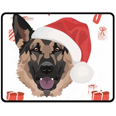 German Shepherd T- Shirt German Shepherd Merry Christmas T- Shirt (2) Fleece Blanket (medium) by ZUXUMI