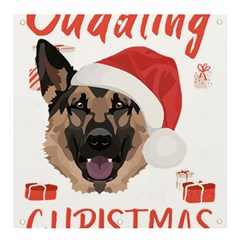 German Shepherd T- Shirt German Shepherd Merry Christmas T- Shirt (2) Banner And Sign 4  X 4  by ZUXUMI