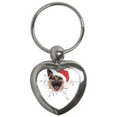 German Shepherd T- Shirt German Shepherd Merry Christmas T- Shirt (3) Key Chain (heart) by ZUXUMI