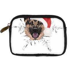 German Shepherd T- Shirt German Shepherd Merry Christmas T- Shirt (3) Digital Camera Leather Case by ZUXUMI