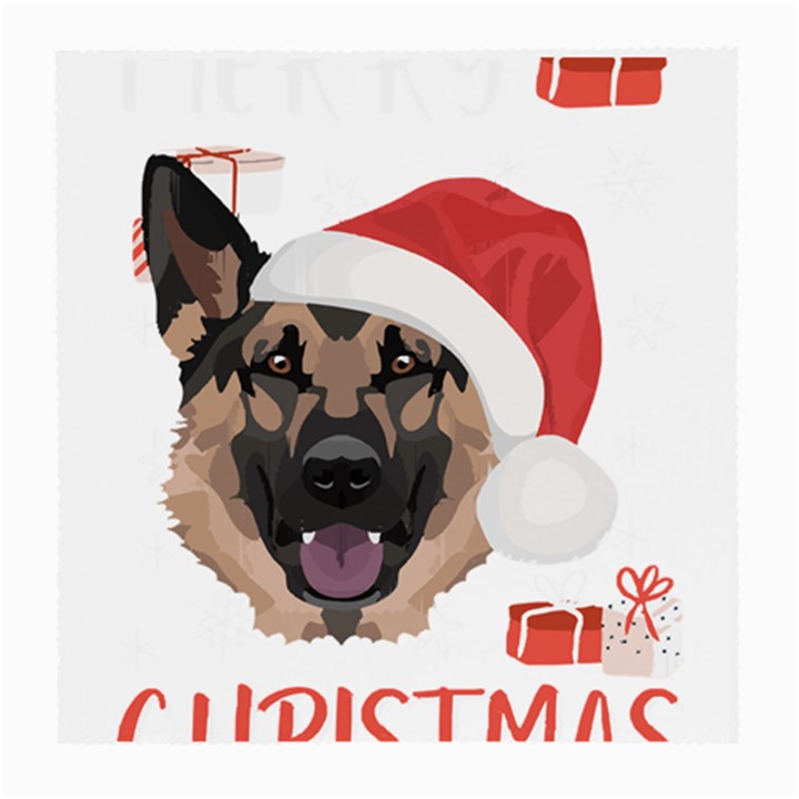 German Shepherd T- Shirt German Shepherd Merry Christmas T- Shirt (4) Medium Glasses Cloth