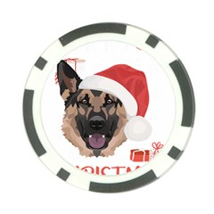 German Shepherd T- Shirt German Shepherd Merry Christmas T- Shirt (4) Poker Chip Card Guard