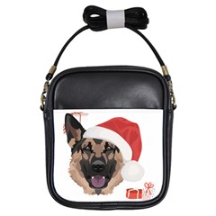 German Shepherd T- Shirt German Shepherd Merry Christmas T- Shirt (4) Girls Sling Bag