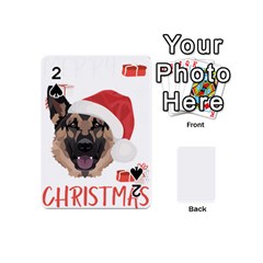 German Shepherd T- Shirt German Shepherd Merry Christmas T- Shirt (4) Playing Cards 54 Designs (mini) by ZUXUMI