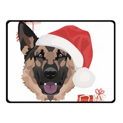 German Shepherd T- Shirt German Shepherd Merry Christmas T- Shirt (4) Two Sides Fleece Blanket (Small)