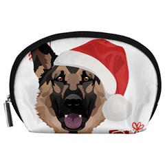 German Shepherd T- Shirt German Shepherd Merry Christmas T- Shirt (4) Accessory Pouch (Large)