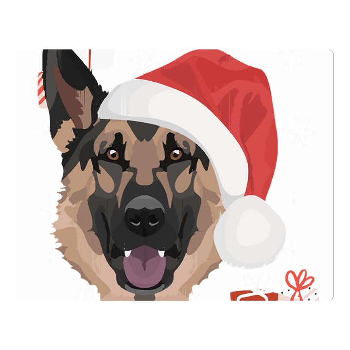 German Shepherd T- Shirt German Shepherd Merry Christmas T- Shirt (4) Two Sides Premium Plush Fleece Blanket (Large)