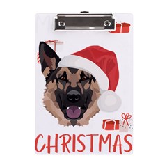 German Shepherd T- Shirt German Shepherd Merry Christmas T- Shirt (4) A5 Acrylic Clipboard