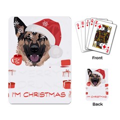 German Shepherd T- Shirt German Shepherd Merry Christmas T- Shirt Playing Cards Single Design (rectangle) by ZUXUMI