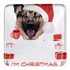 German Shepherd T- Shirt German Shepherd Merry Christmas T- Shirt Square Glass Fridge Magnet (4 Pack) by ZUXUMI