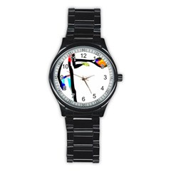 Abstract Art Sport Women Tennis  Shirt Abstract Art Sport Women Tennis  Shirt (3)13 Stainless Steel Round Watch