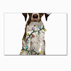 German Shorthaired Pointer Dog T- Shirt German Shorthaired Pointer Santa Christmas Tree Lights Xmas Postcards 5  X 7  (pkg Of 10) by ZUXUMI
