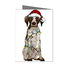 German Shorthaired Pointer Dog T- Shirt German Shorthaired Pointer Santa Christmas Tree Lights Xmas Mini Greeting Cards (pkg Of 8) by ZUXUMI
