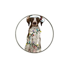 German Shorthaired Pointer Dog T- Shirt German Shorthaired Pointer Santa Christmas Tree Lights Xmas Hat Clip Ball Marker by ZUXUMI