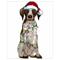 German Shorthaired Pointer Dog T- Shirt German Shorthaired Pointer Santa Christmas Tree Lights Xmas Drawstring Bag (small)