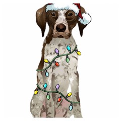 German Shorthaired Pointer Dog T- Shirt German Shorthaired Pointer Santa Christmas Tree Lights Xmas Wooden Puzzle Square by ZUXUMI