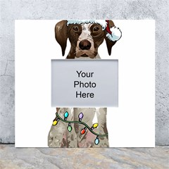 German Shorthaired Pointer Dog T- Shirt German Shorthaired Pointer Santa Christmas Tree Lights Xmas White Wall Photo Frame 5  X 7  by ZUXUMI