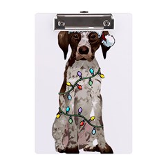 German Shorthaired Pointer Dog T- Shirt German Shorthaired Pointer Santa Christmas Tree Lights Xmas A5 Acrylic Clipboard by ZUXUMI