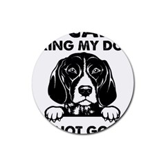 German Shorthaired Pointer Dog T- Shirt German Shorthaired Pointer Santa Christmas Tree Lights Xmas Rubber Round Coaster (4 Pack) by ZUXUMI