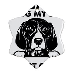 German Shorthaired Pointer Dog T- Shirt German Shorthaired Pointer Santa Christmas Tree Lights Xmas Snowflake Ornament (two Sides) by ZUXUMI