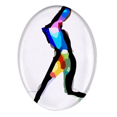 Abstract Art Sport Women Tennis  Shirt Abstract Art Sport Women Tennis  Shirt15 Oval Glass Fridge Magnet (4 Pack)