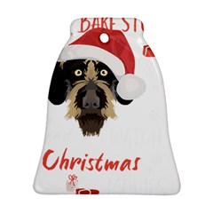 German Wirehaired Pointer T- Shirt German Wirehaired Pointer Merry Christmas T- Shirt (1) Ornament (bell) by ZUXUMI