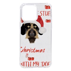 German Wirehaired Pointer T- Shirt German Wirehaired Pointer Merry Christmas T- Shirt (1) Iphone 14 Pro Max Tpu Uv Print Case by ZUXUMI