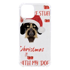 German Wirehaired Pointer T- Shirt German Wirehaired Pointer Merry Christmas T- Shirt (1) Iphone 13 Tpu Uv Print Case by ZUXUMI