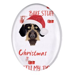 German Wirehaired Pointer T- Shirt German Wirehaired Pointer Merry Christmas T- Shirt (1) Oval Glass Fridge Magnet (4 Pack)