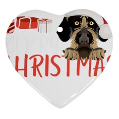 German Wirehaired Pointer T- Shirt German Wirehaired Pointer Merry Christmas T- Shirt (3) Ornament (Heart)