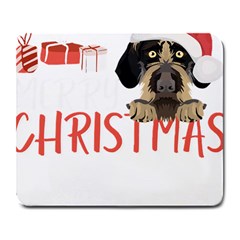 German Wirehaired Pointer T- Shirt German Wirehaired Pointer Merry Christmas T- Shirt (3) Large Mousepad by ZUXUMI