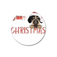 German Wirehaired Pointer T- Shirt German Wirehaired Pointer Merry Christmas T- Shirt (3) Magnet 3  (round)