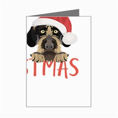 German Wirehaired Pointer T- Shirt German Wirehaired Pointer Merry Christmas T- Shirt (3) Mini Greeting Card