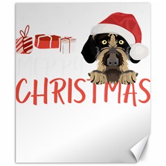 German Wirehaired Pointer T- Shirt German Wirehaired Pointer Merry Christmas T- Shirt (3) Canvas 8  X 10 