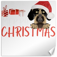 German Wirehaired Pointer T- Shirt German Wirehaired Pointer Merry Christmas T- Shirt (3) Canvas 16  X 16 