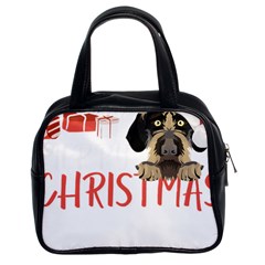 German Wirehaired Pointer T- Shirt German Wirehaired Pointer Merry Christmas T- Shirt (3) Classic Handbag (two Sides)