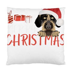 German Wirehaired Pointer T- Shirt German Wirehaired Pointer Merry Christmas T- Shirt (3) Standard Cushion Case (one Side)