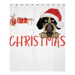 German Wirehaired Pointer T- Shirt German Wirehaired Pointer Merry Christmas T- Shirt (3) Shower Curtain 60  X 72  (medium) 